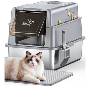 NEST Fragrances Self-Cleaning Cat Litter Box - Silver and Gold